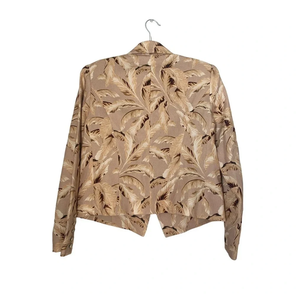 L'Agence Brooke Feather Linen Blend Cropped Blazer - Picture 7 of 8